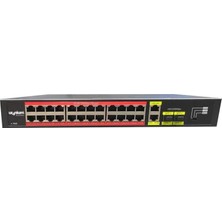 Uranium Uranıum POE-G2422SFP-300W 24 Port Gıgabıt+2xgb RJ45/2XSFP Uplınk Rackmount Poe Swıtch