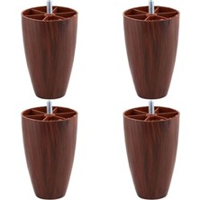 Trendexa BADEM10 Koltuk Baza Yükseltici Destek Ayağı Ayakları 4 Adet 12 cm Oval Ceviz Desenli Mobilya Dolap Kanepe