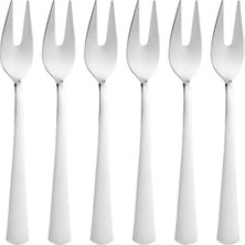 Trendexa Limon ve Fondü Çatalı Seti, Çelik, 11 Cm, Gümüş Metalik, 6 Parça