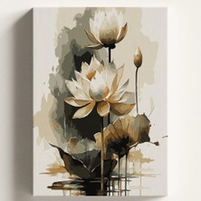 Trendexa 40X50 cm Çıtalı Damla Sarı Çiçek Temalı Sayılarla Boyama Seti