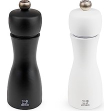 Trendexa Karabiber ve Tuz Değirmeni Tahiti 15 cm Duo, Kristal Tuz, Siyah ve Mat Beyaz