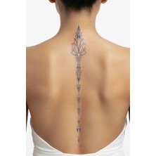 Trendexa Lotus Desenli 48 cm Geçici Dövme; Sırt Için, 1 Ay Kalıcılık