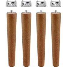 Trendexa Ahşap Ayak Masa Sehpa Tabure Puf Ünite Mobilya Ayağı M8 Civata Ayak+Bağlantı Aparatı Set, 20 Cm, 8'li