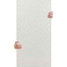 Trendexa 3D Kendinden Yapışkanlı Duvar Kağıdı Yeni Nesil Akustik Keçe Panel Leopar Desen 52X98 cm (Beyaz, 2 Adet 1 M²)