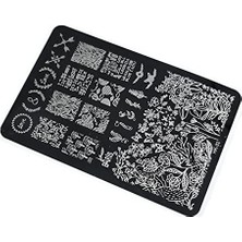 Trendexa Nail Art Stamping Baskı Plakası, Büyük Boy Xl, HK02