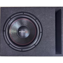 For-x X-112S 30CM Özel Spl Kare Ön Yüzey Medefe Gövde Sunta Kabinli Bass 1000WATT