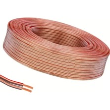 Trendexa 5 Metre Şeffaf 2 * 0,75 Hoparlör Ses Sitemi Kablosu - Hoporlör Elektrik Tesisat Kordon Kablosu (Şeffaf, 5 Metre)