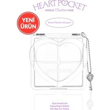 Trendexa Özel Anahtarlı Kişiselleştirilebilir 4'lü Boş Far Paleti Heart Pocket Single Custom Case, 111653