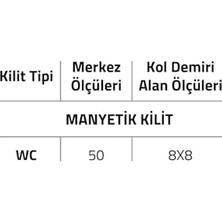 Trendexa System Sürme Kapı Kilidi Entegre Çekme Saplı LC200LT03 Gl, Tek Ebat