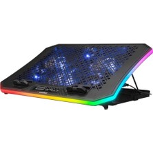 Trendexa AD-RC34 Metafor Rgb 6 Fanlı, Telefon Tutuculu, Rgb Işıklı 15-17 Notebook Soğutucu Stand