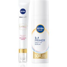 Trendexa Sun SPF50 Güneş Koruyucu Nemlendirici Makyaj Bazı 30 ml ve LUMINOUS630 Koyu Halka Karşıtı Göz Kremi