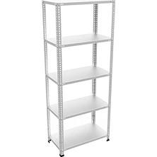 Trendexa 5 Katlı Galvaniz Çelik Raf; Depo, Arşiv, Kiler, Dosya, Market Rafı, Civatalı Raf Sistemi 43X60 cm 150 cm 1.50 mm