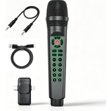 Apera Mc9 Profesyonel Kablosuz Canlı Yayın Mikrofonu Dahili Ses Kartlı, Type-C ve iPhone ile Uyumlu