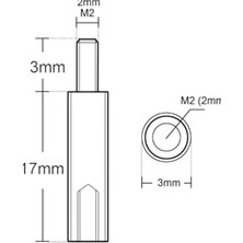 Trendexa Montaj Vidası, Elektronik Anakart 10 Adet Standoff Spacer (PA-173) (17X3X3X2 Mm)