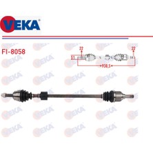 Komple Aks Sağ Fiat Doblo 1-2 1,4 77 Hp 1,6 103-106 Hp 2001-2010 930,5MM 51757653 Veka FI-8058