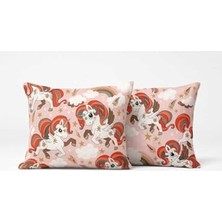 Trendexa Pembe Unicorn Desenli Çocuk Yastık Kılıfı 35X45 Cm, 2 Adet