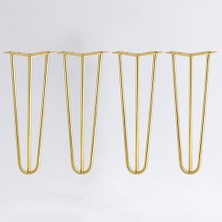 Trendexa Martı Gold Altın Set Metal Sehpa Masa Ayağı Tekli Mobilya Destek Yükseltici Ayak Modeli, 41 Cm, 4'lü