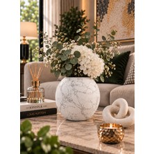Betonmall Dekoratif Beton Küre Vazo Obje Modern Salon Konsol Masaüstü Aksesuarı