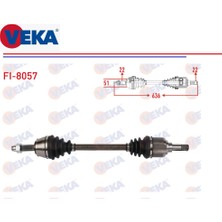 Komple Aks Sol Fiat Doblo 1-2 1,4 77 Hp 1,6 103-106 Hp 2001-2010 636MM 51757652 Veka FI-8057