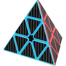 Trendexa Oyuncak, 3x3 Piramit Hız Küp Karbon Fiber Etiket Bulmaca Küp 3X3X3 Hız Küp Üçgen Sihirli Küp Bulmaca Sihirli Küp Bulmacalar
