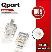 Trendexa Q-K6P4C RJ11 Telefon Soketi, 100'LÜ Paket