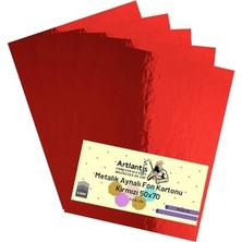 Trendexa Kırmızı 50X70 Metalik Aynalı Fon Kartonu 5 Adet 1 Paket Aynalı Metalik Fon Kartonu