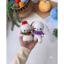 Design By Oykum Amigurumi  Örgü Hayvan Oyuncak Uyku Arkadaşı (Tavşan, Horoz)