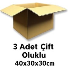 Trendexa 40X30X30 Sağlam Taşıma Kolisi Çift Oluklu Boş Koli; Karton Kutu, Çeyiz Kutusu, Taşınma Kolisi 3 Adet