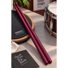 Midex GFK-801CRD 5A Bateri Baget Kırılmaz Polyemid Vişne Çürüğü Renk Davul Bageti 5A Drumsticks