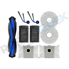 robotyedek Ecovacs Deebot T50S/T50S Pro Uyumlu Yenileme Seti - Ana Fırça, HEPA Filtre, Yan Fırça, Mop Bezi, Toz Torbası