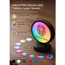 Mekatris Mekatrıs Dönen Işıklı Tabela - Kafe, Ofis ve Evler Için Şarjlı Rgb Dokunmatik Döner Dekoratif Aydınlatma