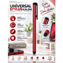 Universal Stylus Kalem Dokunmatik Tablet Telefon Bilgisayar Uyumlu Hassas Uçlu Kırmızı Kalem