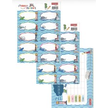 Asyaon Okul Etiketi Desenli 3lü - 4 Paket