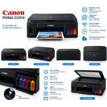 Canon G3416 Wi-Fi Tanklı Renkli Çok Fonksiyonlu Yazıcı + Refillınk Mürekkep Seti