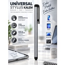 Universal Stylus Kalem Dokunmatik Tablet Telefon Bilgisayar Uyumlu Hassas Uçlu Gri Kalem