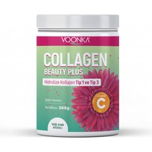 Voonka Beauty Collagen Plus Hidrolize Kollajen Tip 1 - Tip 3 Yeşil Elma Aromalı 300 G