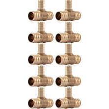 Trendexa UC412LFA10 3/10,2 cm x 3/10,2 cm x 1/5,1 cm Pirinç Pex Azaltıcı Tee 10 Paket
