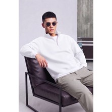 Wkm Erkek Regular Fit Dik Yaka Yarım Fermuarlı 3 Iplik Sweatshirt