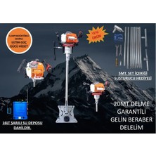 Karotsan Karot El Sondaj Makinesi Redüktörlü Sehpalı 5,5 Hp 5 mt Set