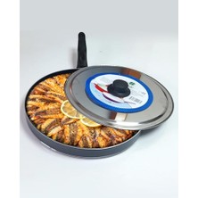 Trendexa 32 cm Teflon Kapaklı Balık ve Gözleme Tavası