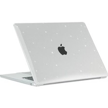 Trendexa Macbook Air 15INÇ M2 2023 A2941 ile Uyumlu Simli Ön Arka Kapaklı Kılıf Renksiz