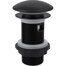 Trendexa Siyah Pop-Up Lavabo Sifonu, Porselen Başlıklı, 6,5 Cm, 1 1/4 Inç