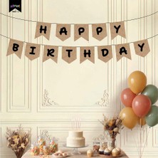 Vipfoni Happy Birthday Harf Afiş - Kraft Siyah