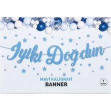 Vipfoni Iyi Ki Doğdun Kaligrafik Banner - Mavi