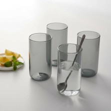 Trendexa 4'lü Borosilikat Cam Bardak Seti, 460 Ml, Isıya Dayanıklı, Amber ve Füme Renk Seçenekleri (Füme - 4 Adet)