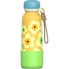 Trendexa Desenli 550 ml Pipetli Sızdırmaz Paslanmaz Çelik Termos Matara, El Askılı, Bpa Içermez, 550 Ml, 1105FF, Sarı