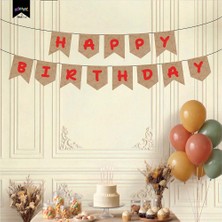 Vipfoni Happy Birthday Harf Afiş - Kraft Kırmızı