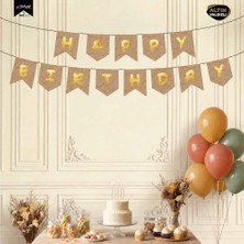 Vipfoni Happy Birthday Harf Afiş - Kraft Varak Altın