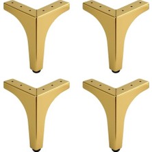 Trendexa 17 cm Gold Altın 4 Adet Metal Dayanıklı Dekor Set Mobilya Ayağı Ayak Tasarım Koltuk Sehpa Tv Ünitesi