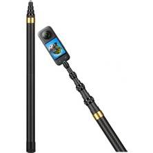 Trendexa 3mt 300 cm Carbon Fiber Görünmez Hayalet Çubuk Invisible Stick INSTA360 x X2 X3 X4 X4 Air X5 X6, One Rs, Go 3, One X, Evo Djı Osmo 360 Vb Aksiyon Kameraları ile Uyumlu